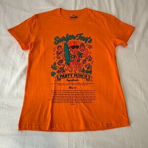 Curiosity Box VSAUCE Orange Graphic Tee Small Surfing Time Party Punch Octopus